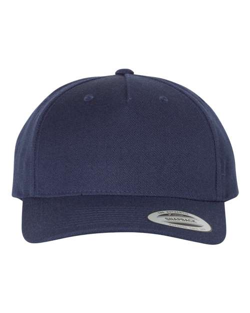 Casquette snapback Premium 5 panneaux, visière courbée