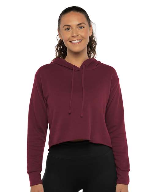 Femme Laguna suédé Raw Edge Chandail à capuchon court