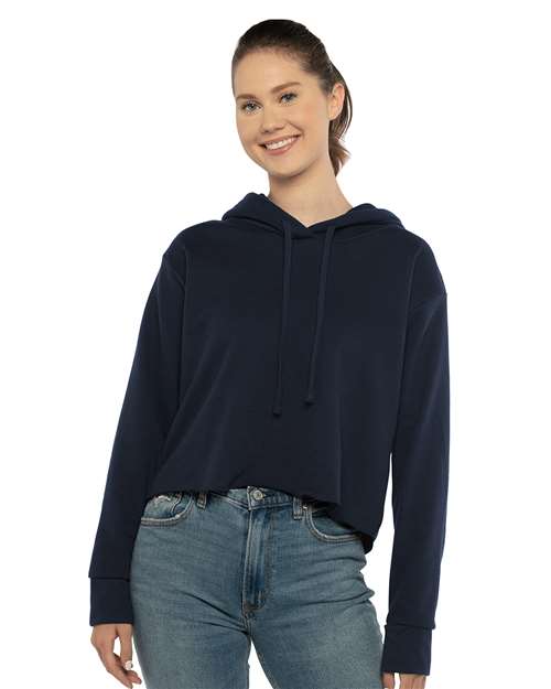 Femme Laguna suédé Raw Edge Chandail à capuchon court