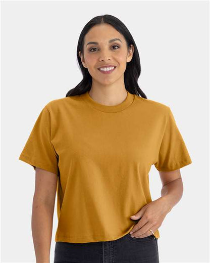 Femme épais T-shirt coupe carrée