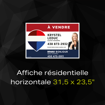 Affiche résidentielle horizontale (moyenne)