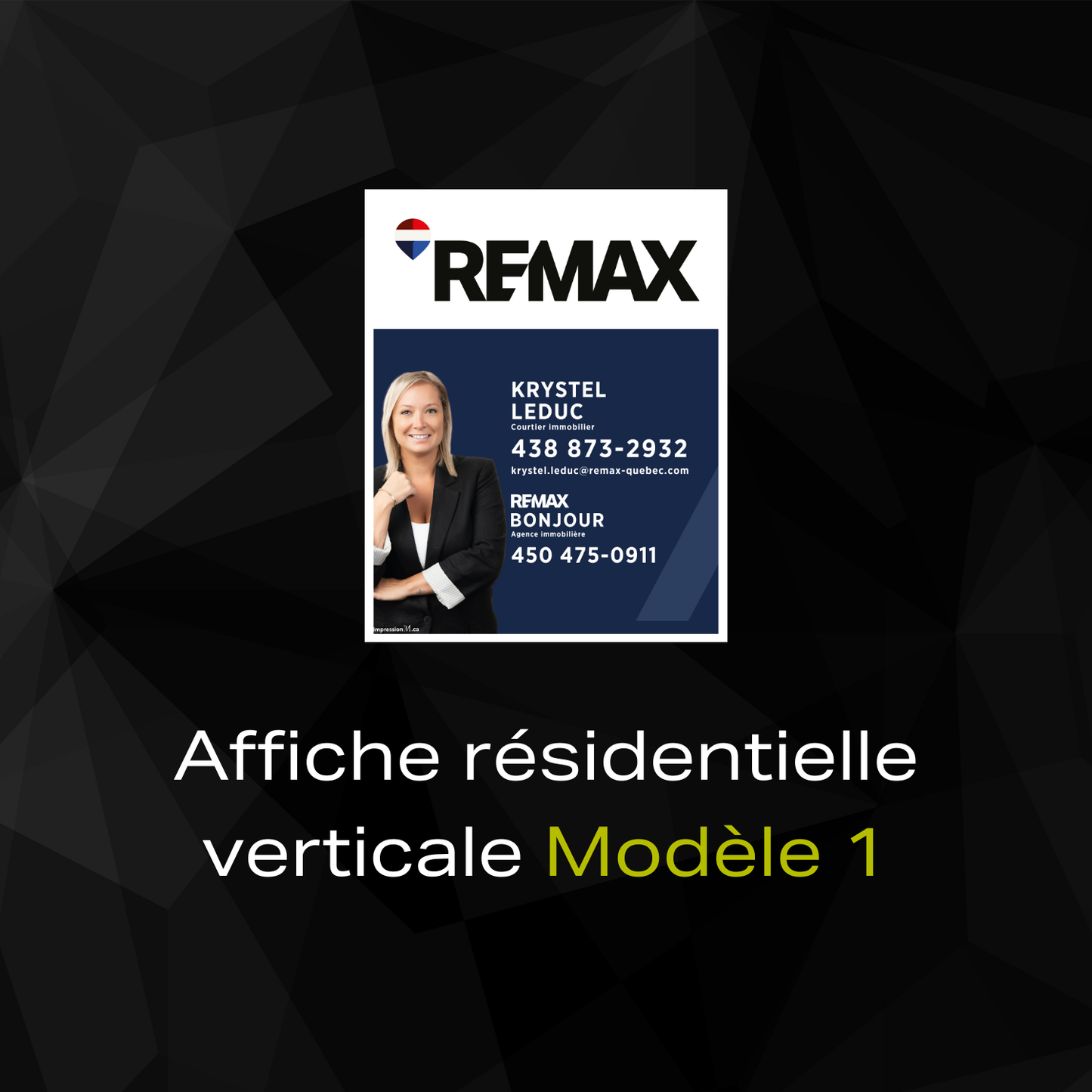 Affiche résidentielle verticale - Modèle 1