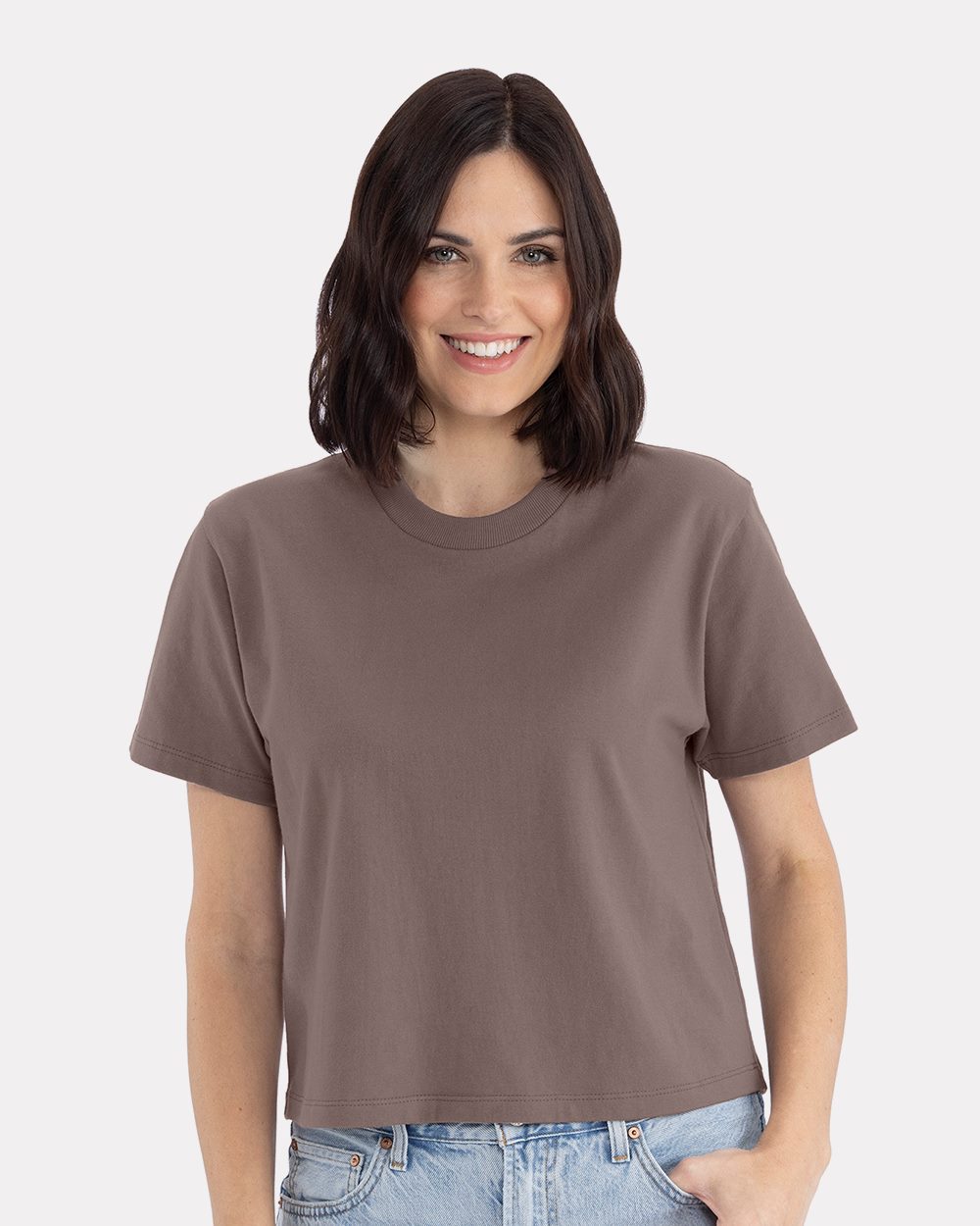 Femme épais T-shirt coupe carrée