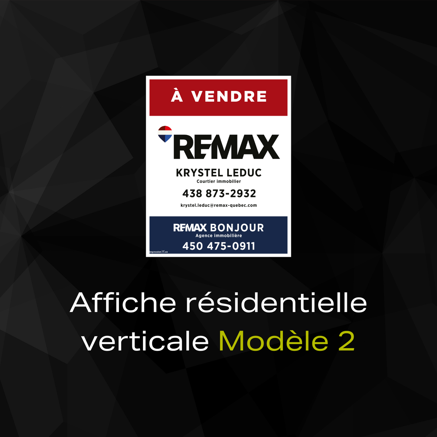 Affiche résidentielle verticale - Modèle 2