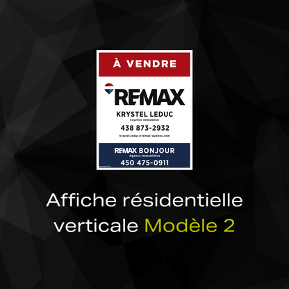 Affiche résidentielle verticale - Modèle 2