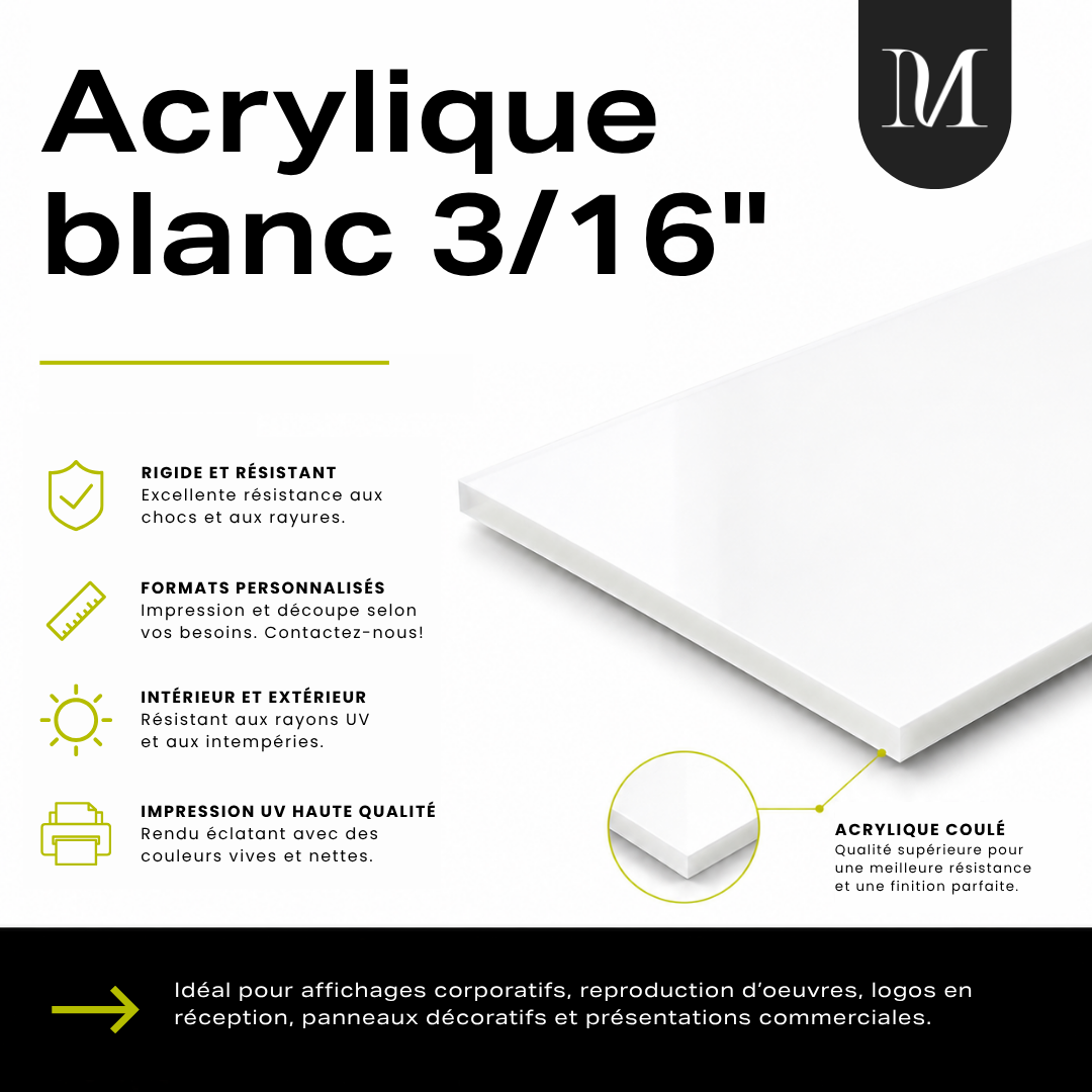 Acrylique blanc 3/16"
