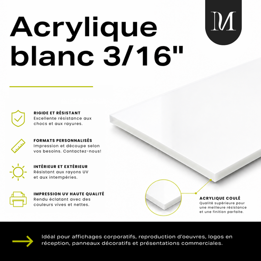 Acrylique blanc 3/16"