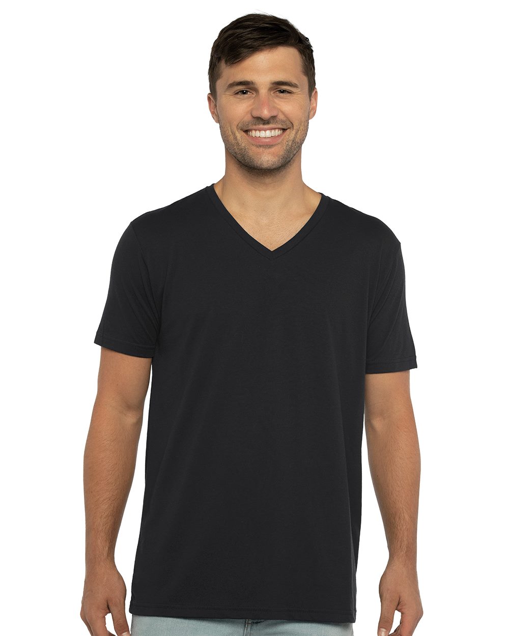 Unisexe suédé T-shirt col en V