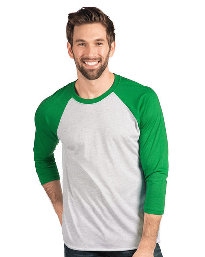 Unisexe Triblend T-shirt raglan à manches 3/4