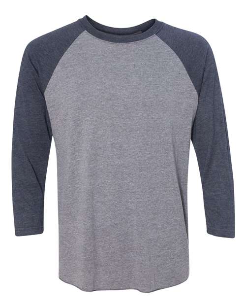 Unisexe Triblend T-shirt raglan à manches 3/4