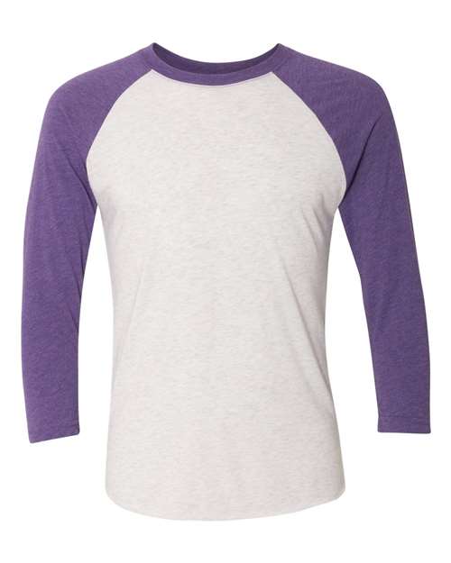 Unisexe Triblend T-shirt raglan à manches 3/4