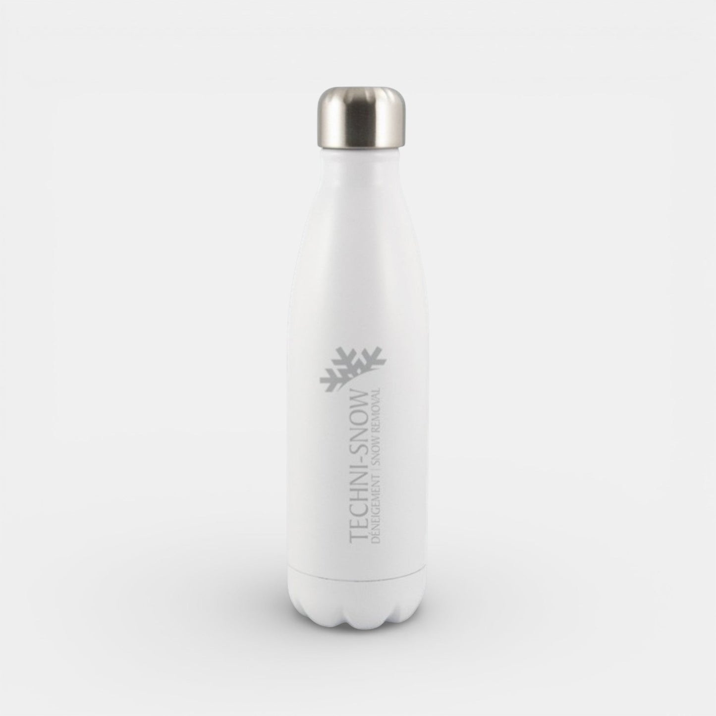 Impression M Inverness 1943 white stainless steel insulated water bottle with custom logo print