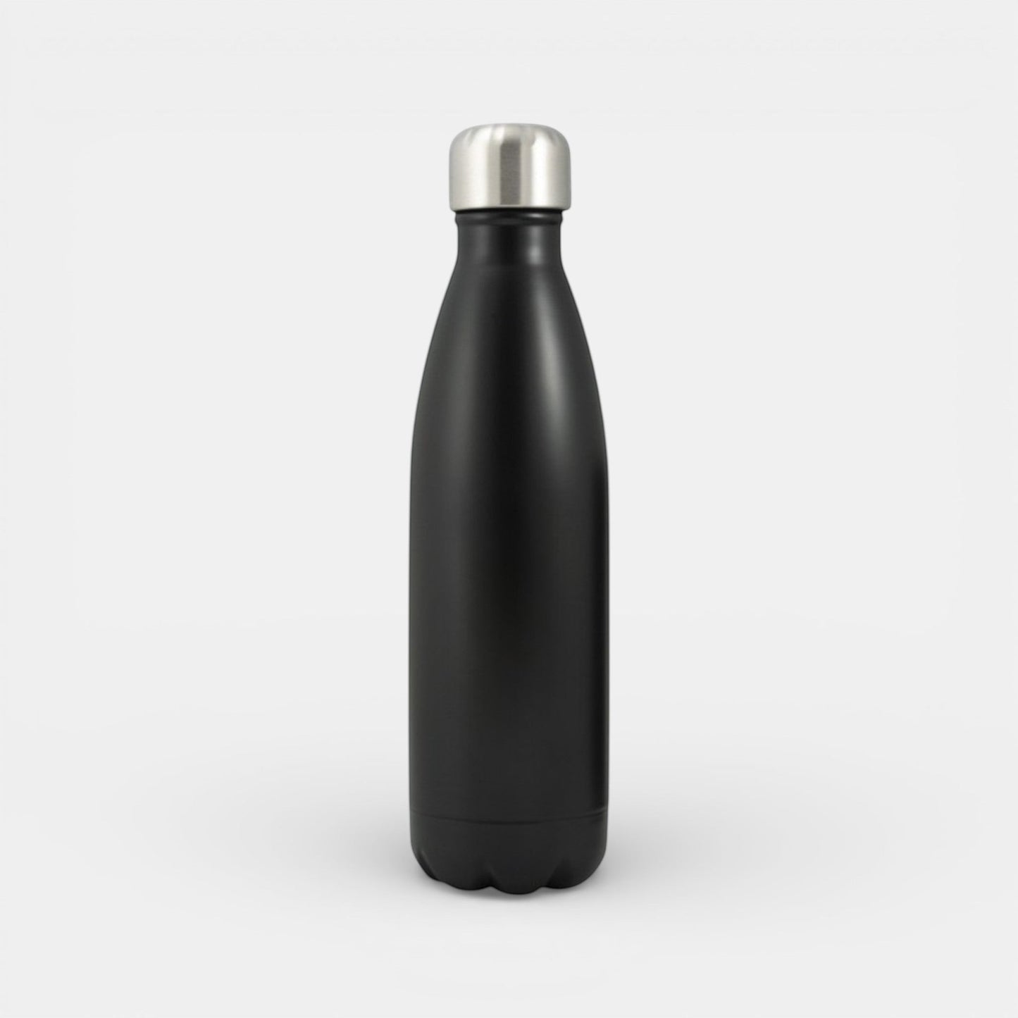 Impression M Inverness 1943 matte black stainless steel insulated water bottle with a silver metal cap