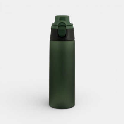 Impression M Julio Tritan 750ml dark green sports water bottle with a secure flip-top lid and matte finish.