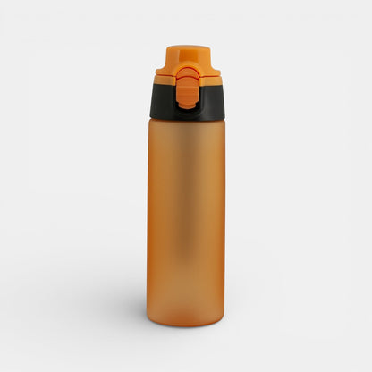 Impression M Julio Tritan 750ml sport bottle in translucent orange with a black and orange flip-top lid.