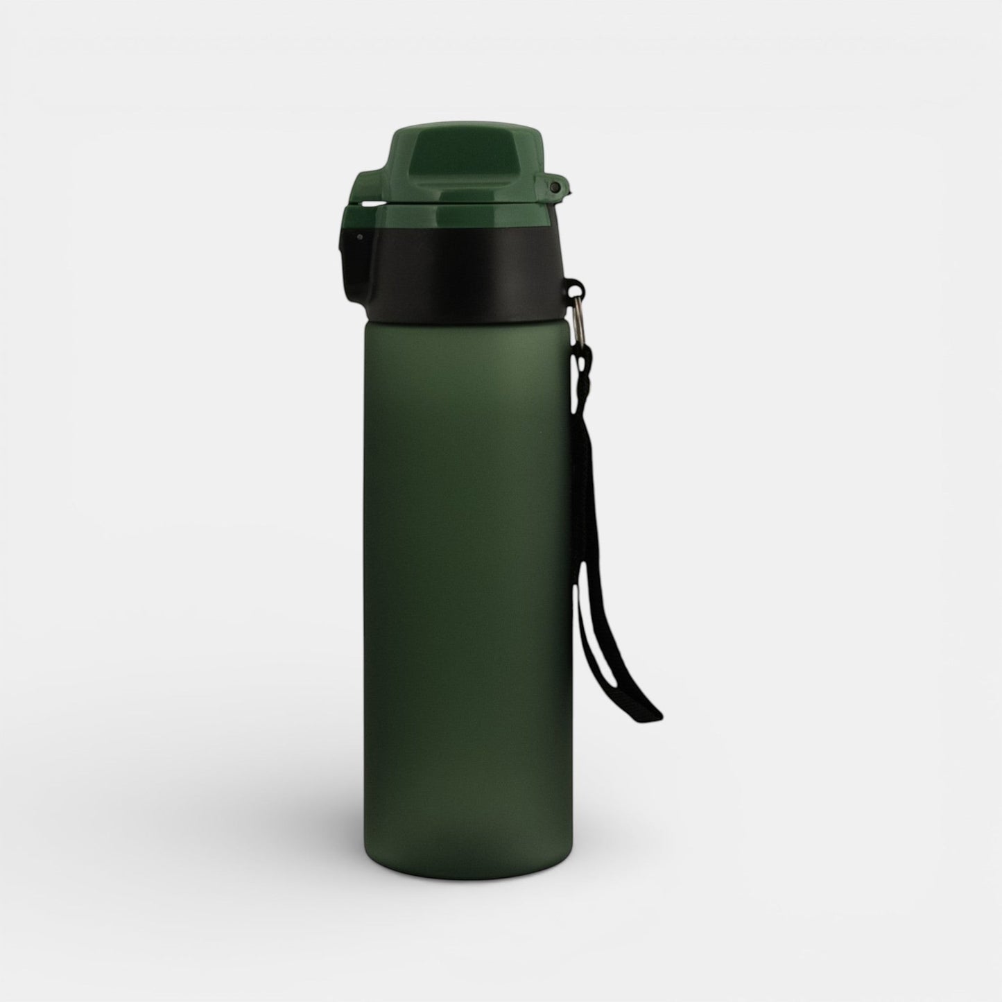 Impression M Julio Tritan 750ml sport bottle in matte dark green with a black lid and carrying strap.