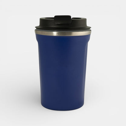 Impression M Kilkenny 2025 blue stainless steel insulated travel mug with black lid