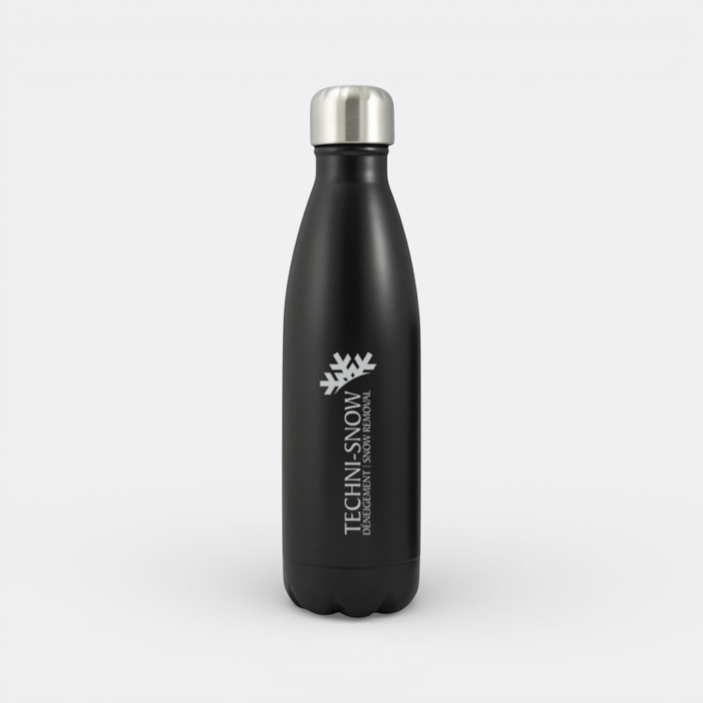 Impression M Inverness 1943 matte black stainless steel insulated water bottle with custom white logo