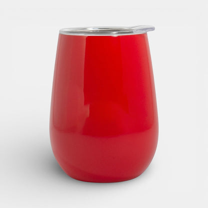 Impression M red Vittis 2010 insulated tumbler with a clear splash-proof lid for hot or cold drinks.