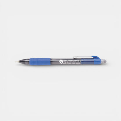 Impression M Stylo MaxGlide Click retractable blue ballpoint pen with air-cushioned rubber grip and metal clip