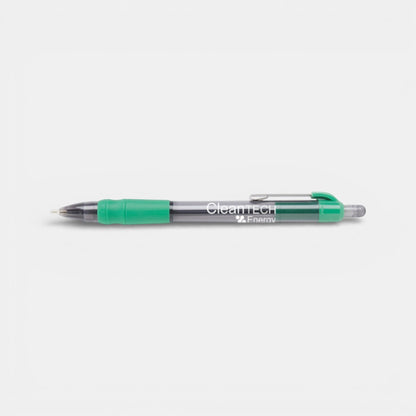Impression M Stylo MaxGlide Click retractable ballpoint pen with green rubber grip and translucent barrel