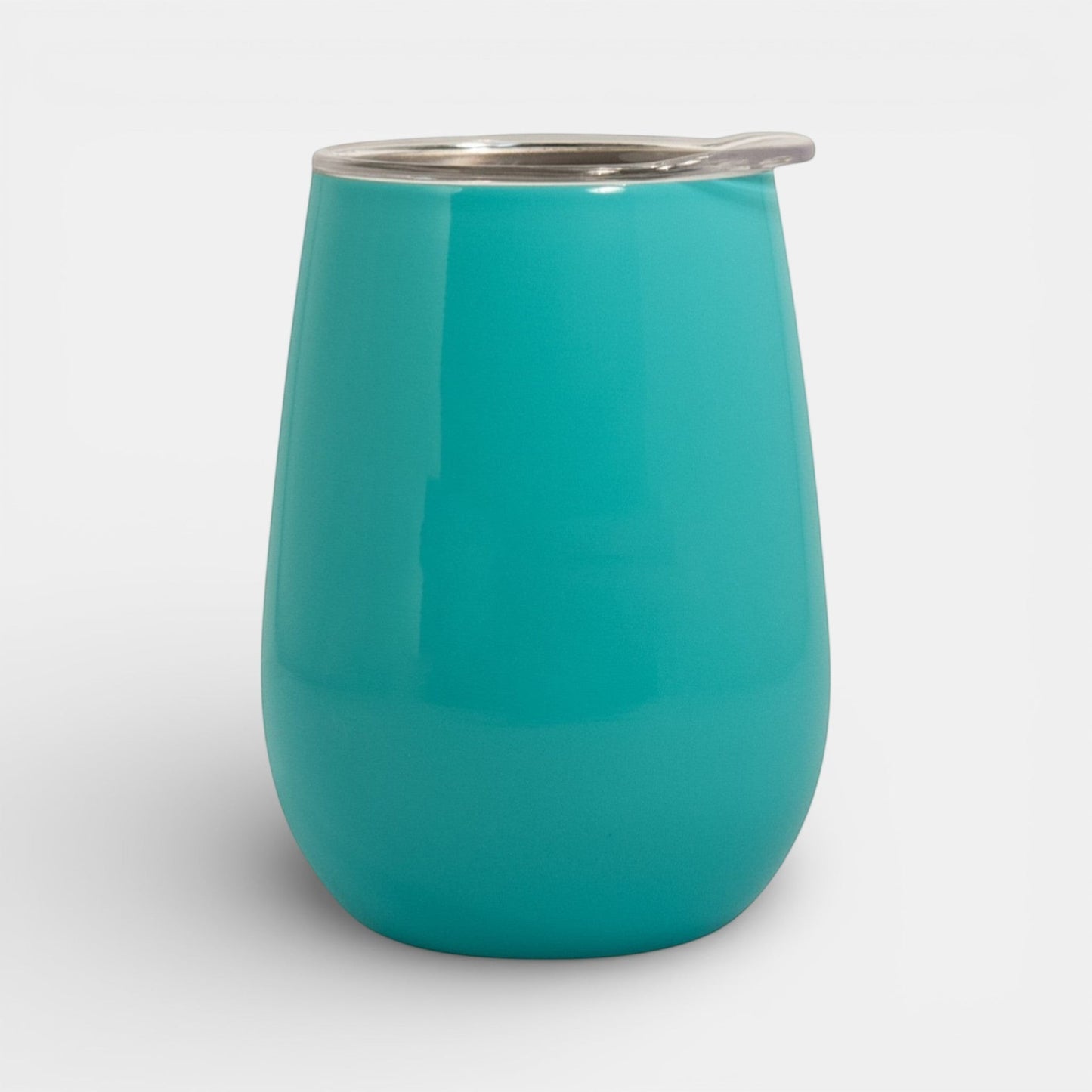 Impression M Vittis 2010 teal insulated tumbler with a clear splash-proof lid for hot or cold drinks.