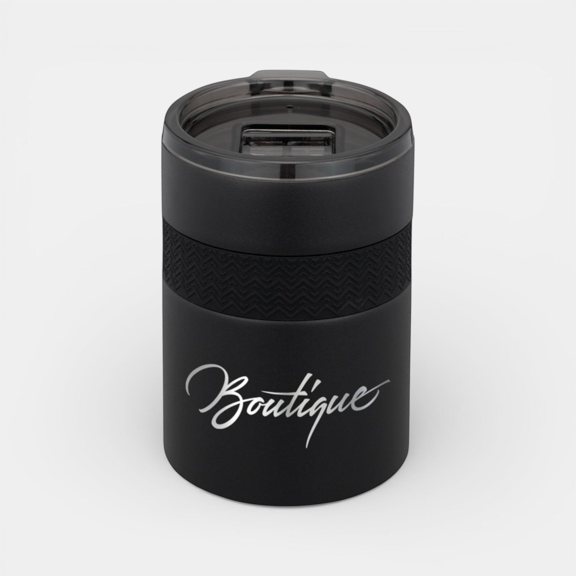 Impression M Urban Peak Bondi black insulated stainless steel tumbler with silicone grip and sliding lid