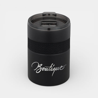 Impression M Urban Peak Bondi black insulated stainless steel tumbler with silicone grip and sliding lid